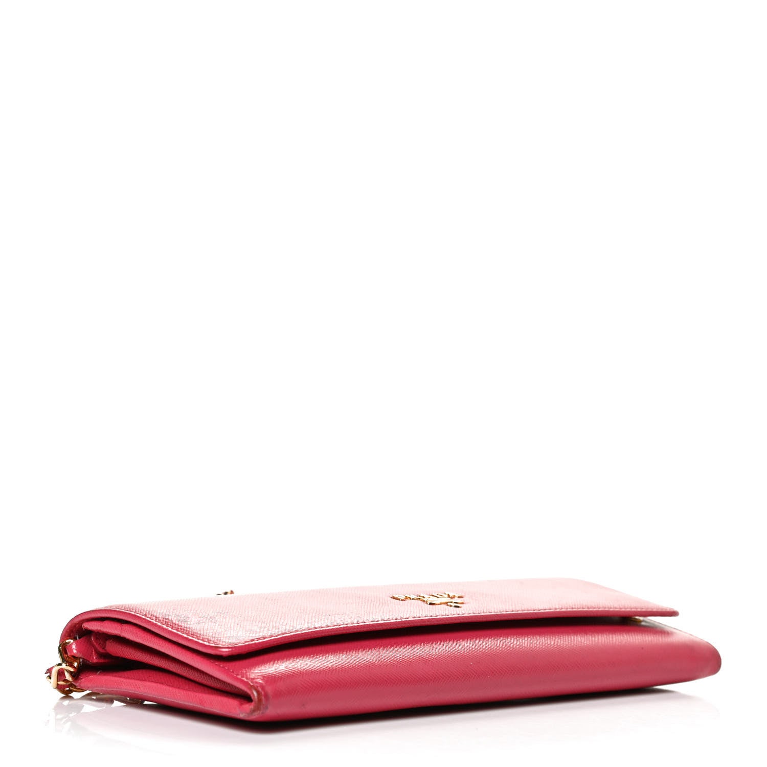 Prada Saffiano Metal Oro Chain Wallet Peonia 4 of 13