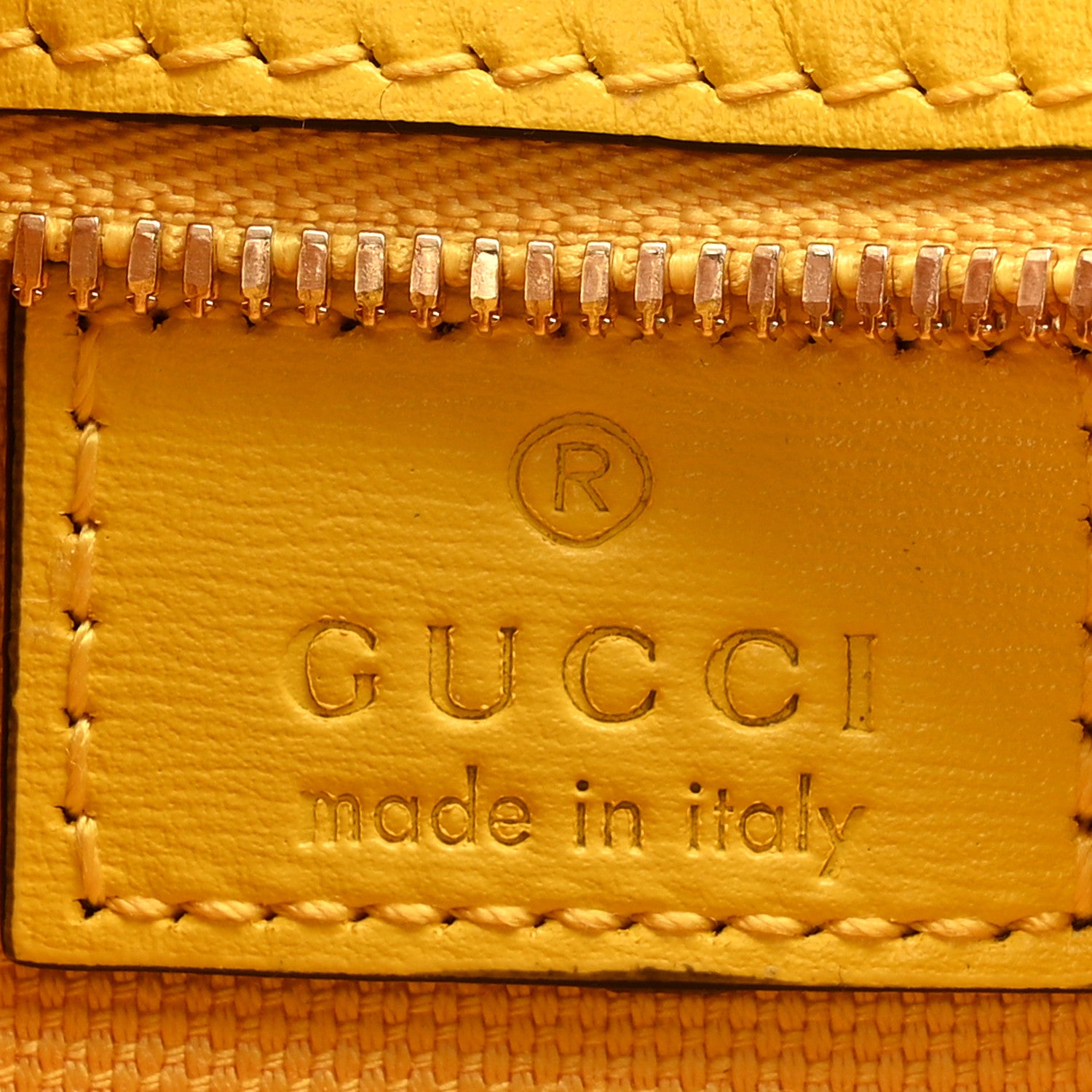 Gucci Calfskin Monogram Mini Moon Side Shoulder Bag Yellow 6 of 13