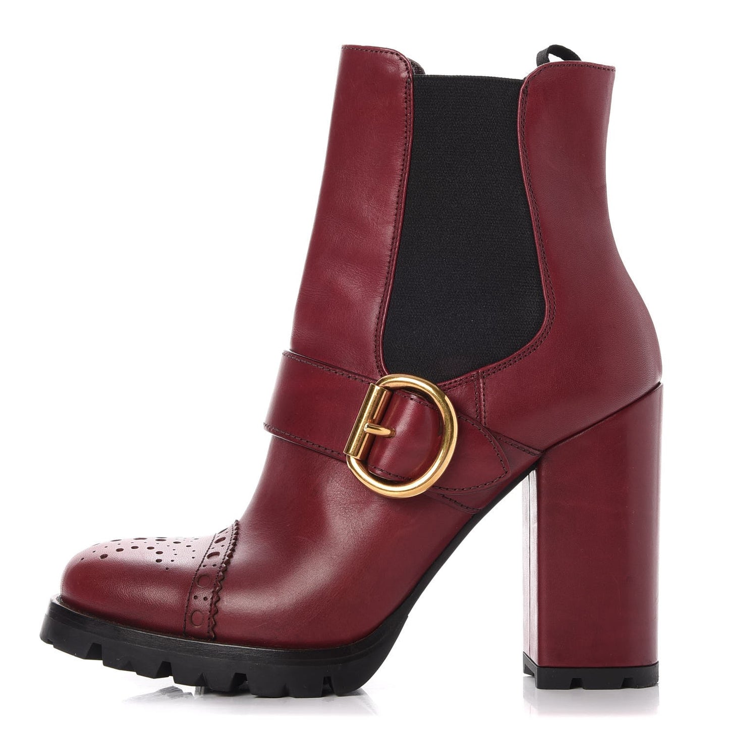 Calfskin Cap Toe Chelsea Boots 38 Amaranto