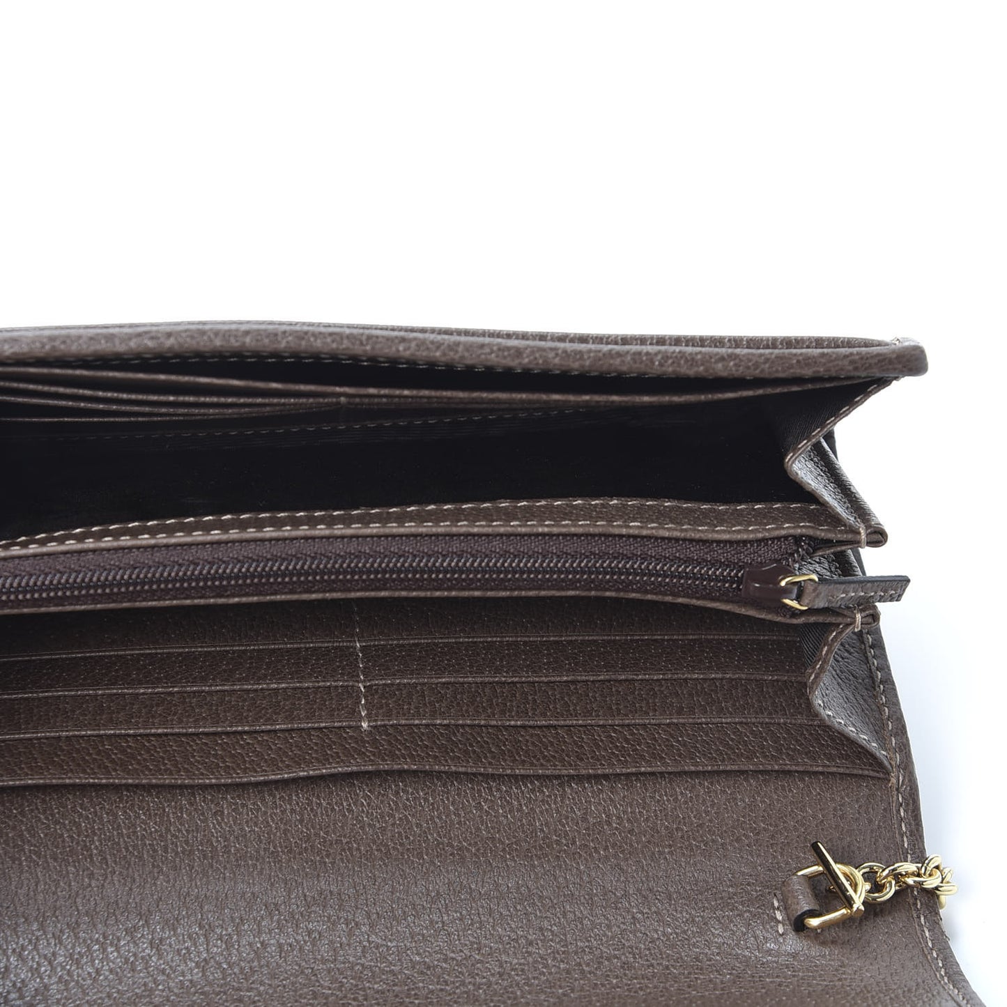 GG Supreme Monogram Web Ophidia Wallet On Chain Brown