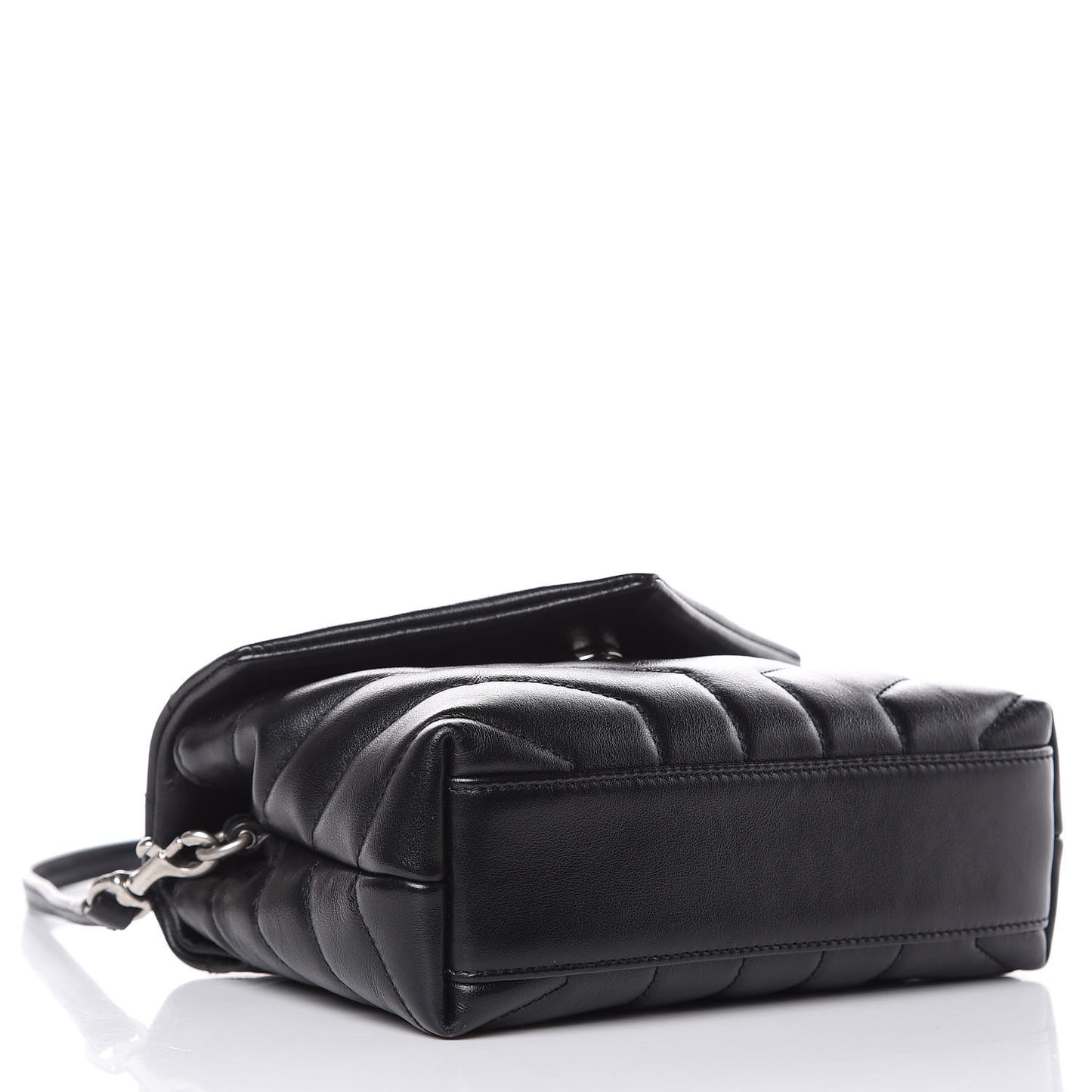 Calfskin Y Quilted Monogram Toy Loulou Crossbody Bag Black