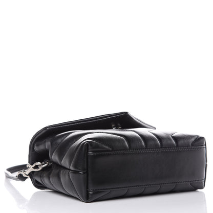 Saint Laurent Calfskin Y Quilted Monogram Toy Loulou Crossbody Bag Black 4 of 9