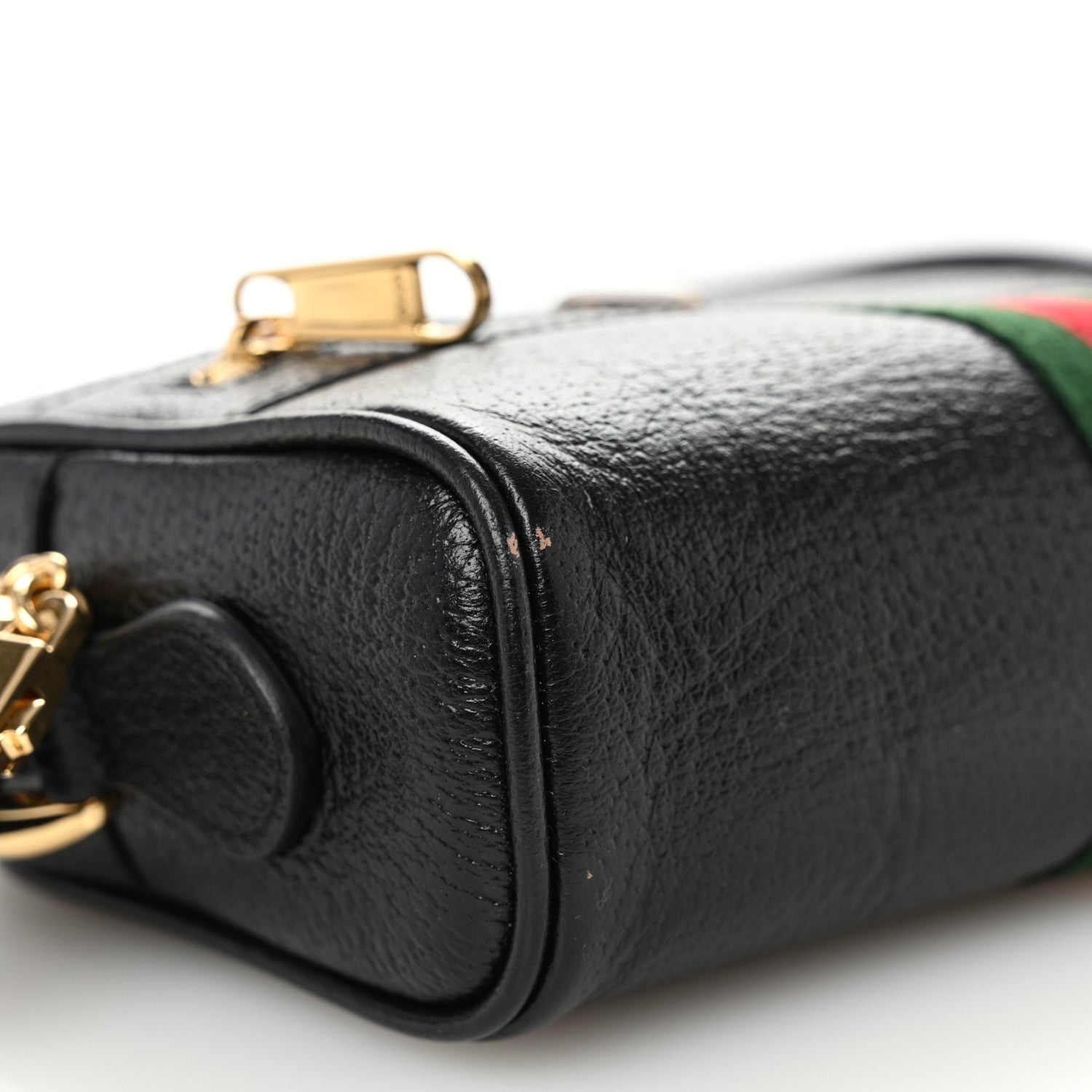Gucci Calfskin Web Mini Ophidia Shoulder Bag Black 9 of 10