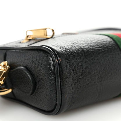 Gucci Calfskin Web Mini Ophidia Shoulder Bag Black 9 of 10