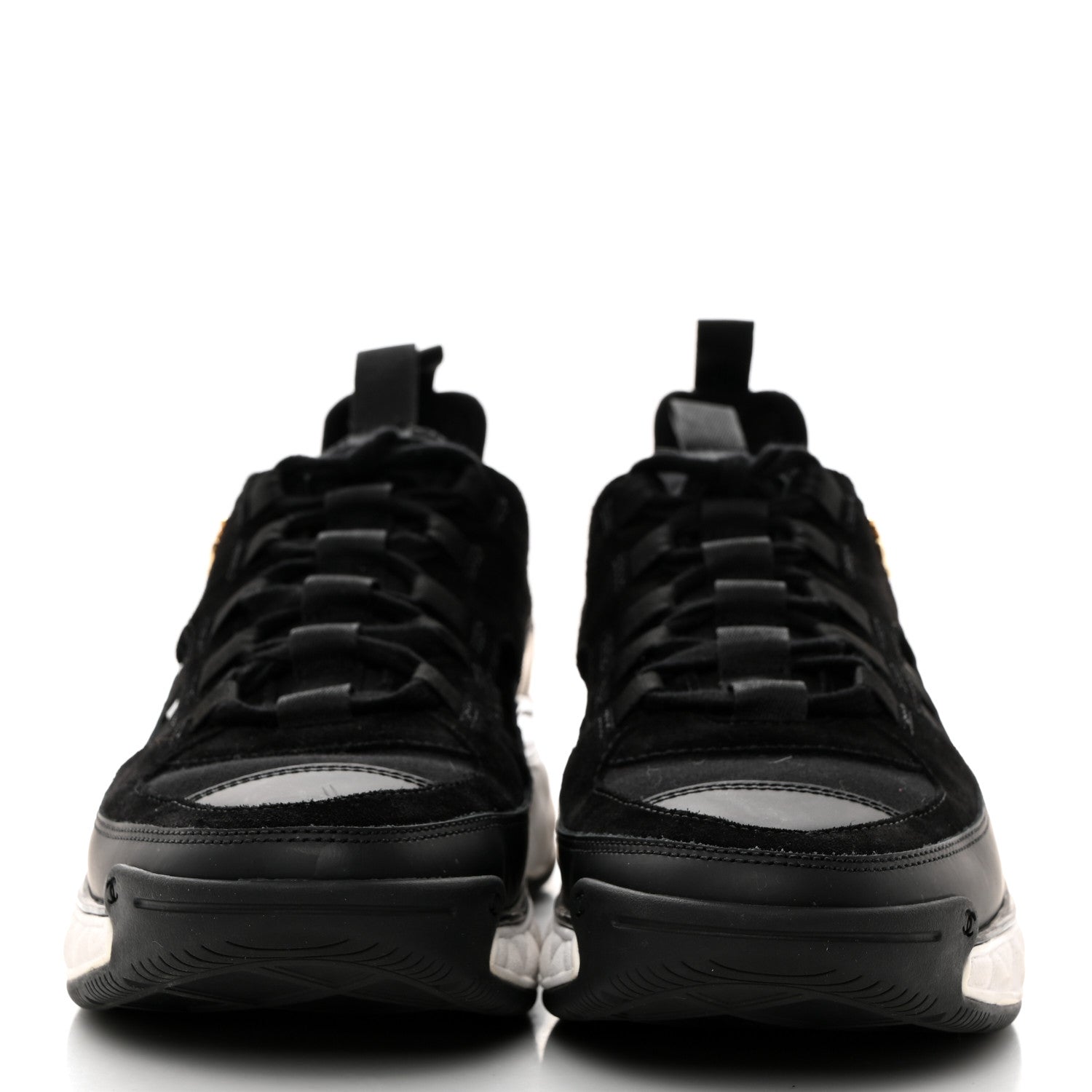 Chanel Velvet Calfskin Mixed Fibers CC Sneakers 39.5 Black 2 of 9