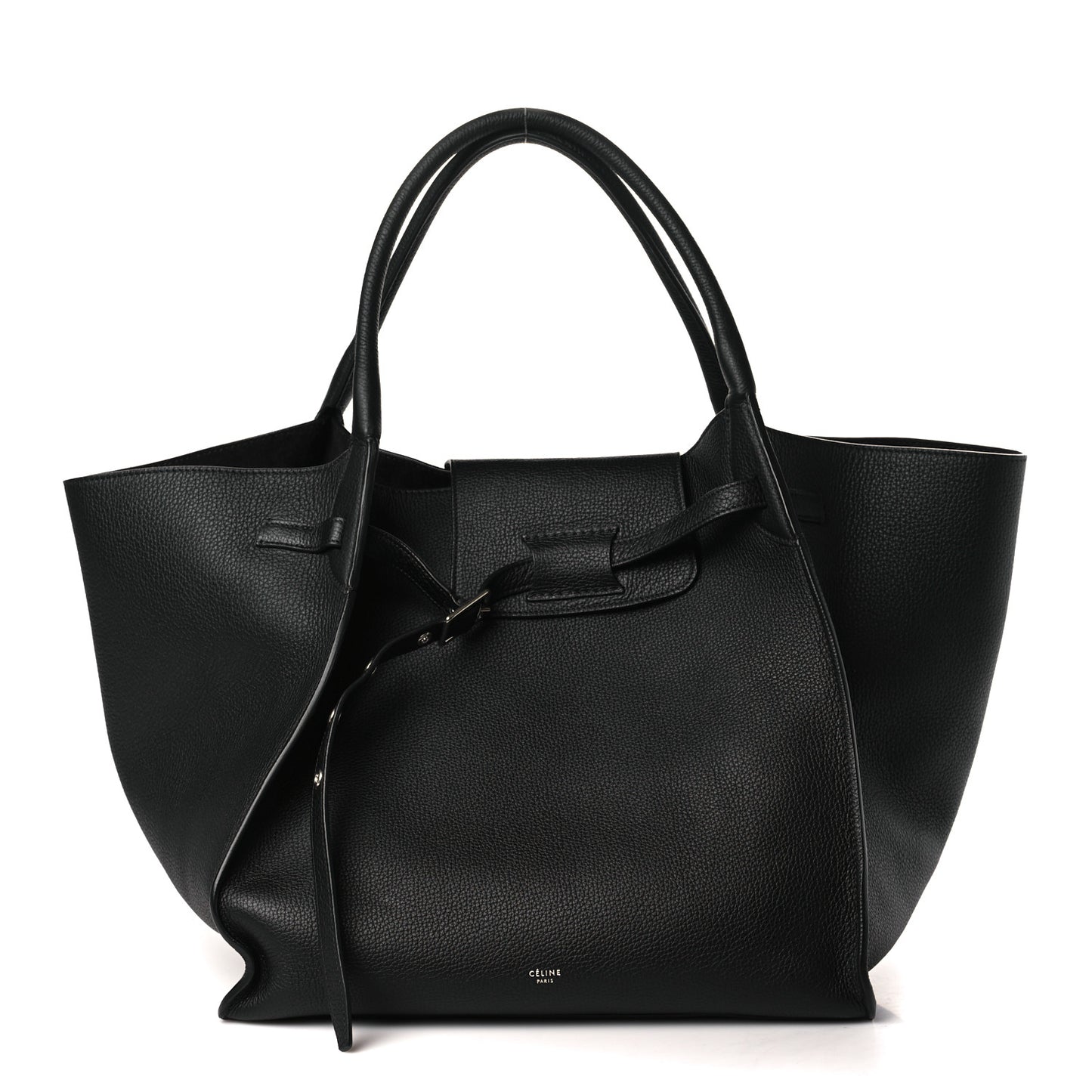 Supple Grained Calfskin Medium Big Bag Black