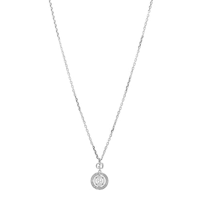 Gucci 18K White Gold Diamond 10mm Icon Twirl Pendant Necklace 1 of 4