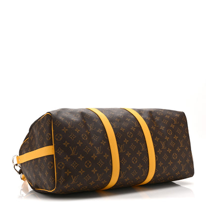Louis Vuitton Monogram Macassar Keepall Bandouliere 50 Safran Yellow 3 of 8