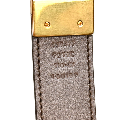 Gucci GG Supreme Monogram Textured Dollar Calfskin Blondie 30mm Belt 110 44 Beige Ebony New Acero 5 of 5
