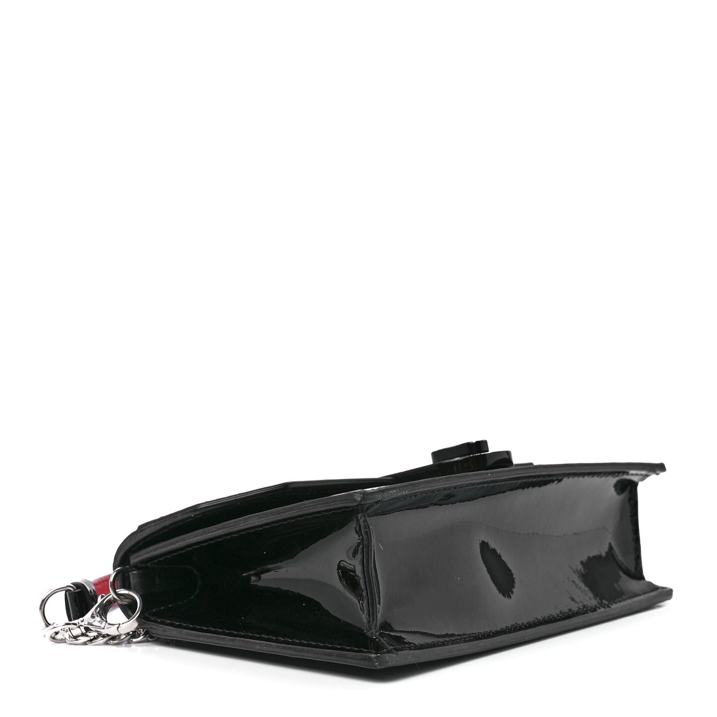 Patent Calfskin Mini Elisa Baguette Black