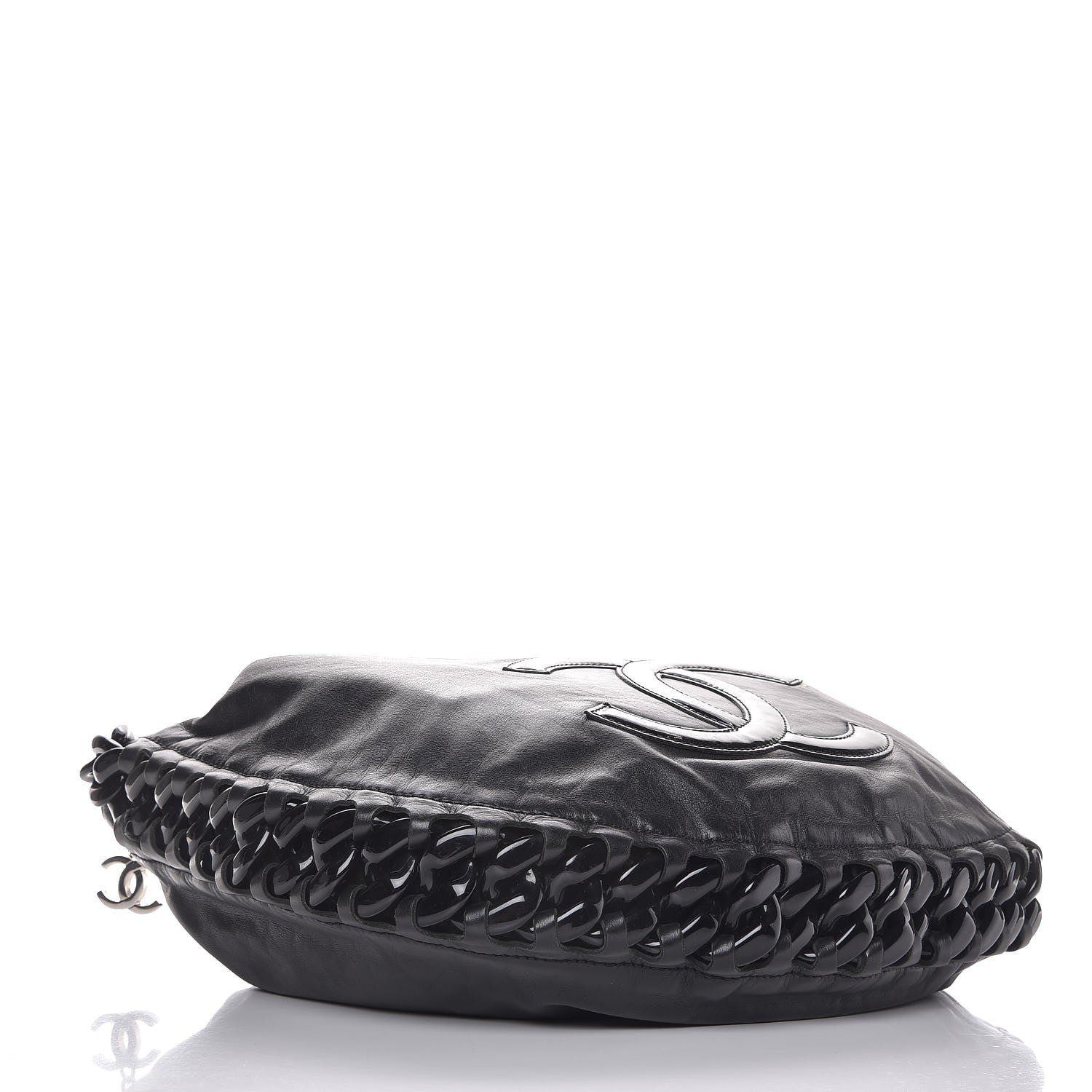 Chanel Calfskin Modern Chain Rhodoid Hobo Black 4 of 7