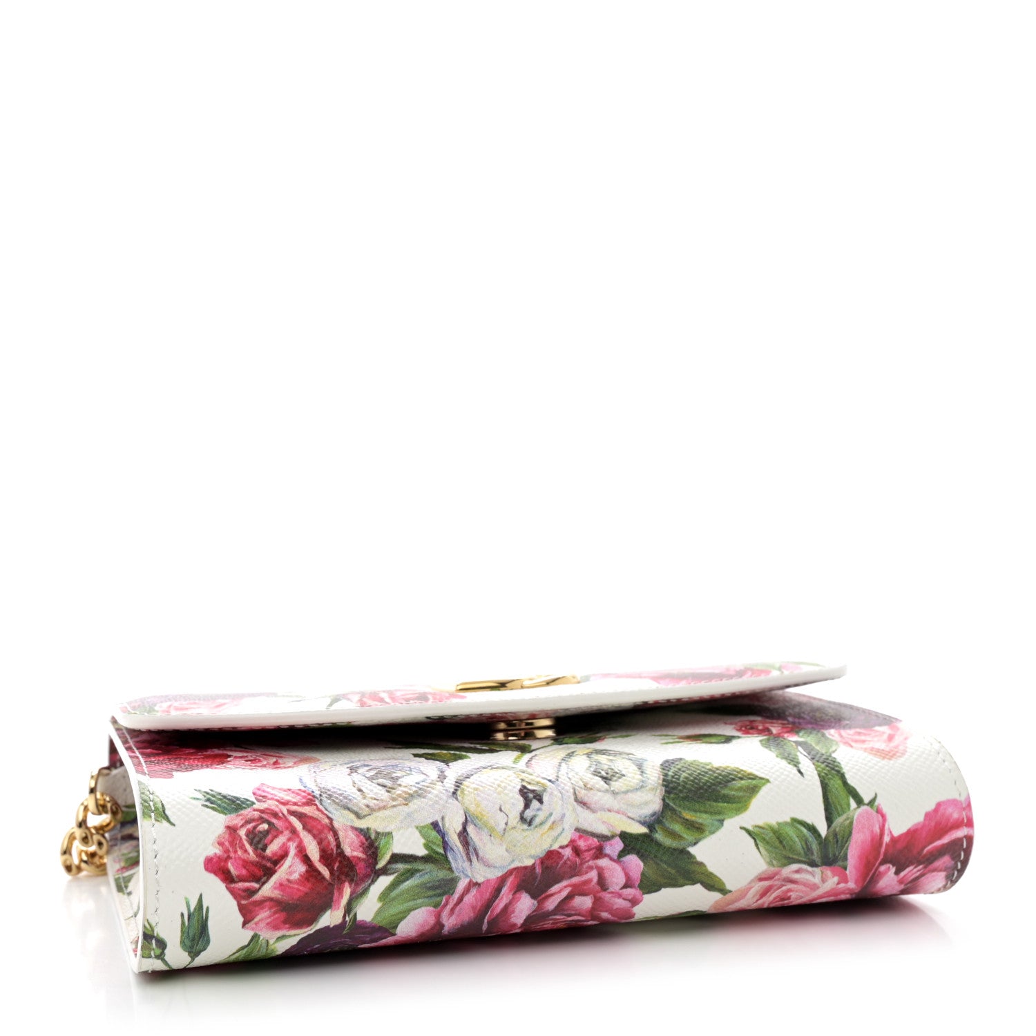 Dolce & Gabbana Dauphine Floral Print Shoulder Bag White Pink 4 of 12