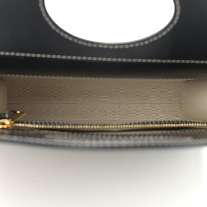 Burberry Canvas Smooth Calfskin Two Tone Mini Pocket Bag Black Fiery Red 5 of 12