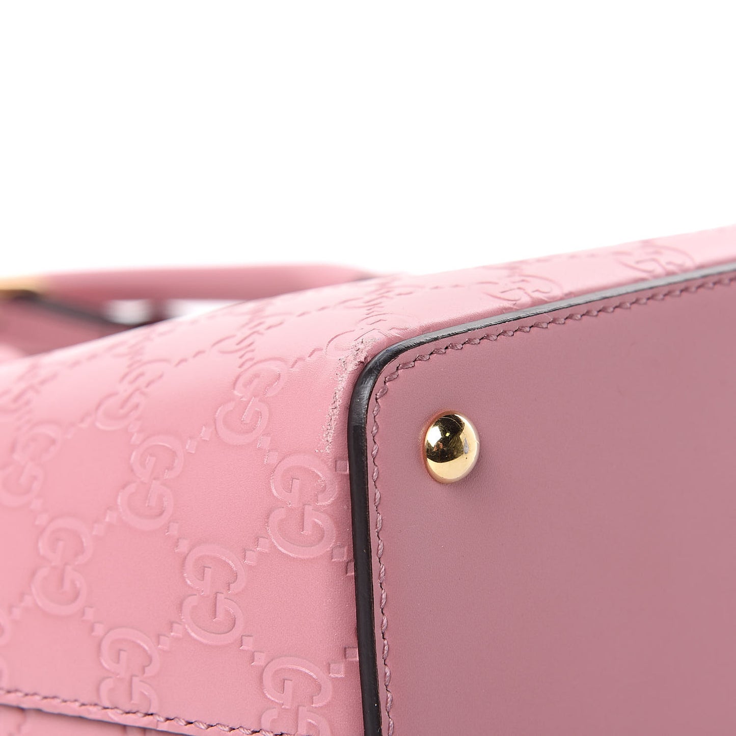 Guccissima Signature Small Zippered Bucket Tote Rose Baby Candy