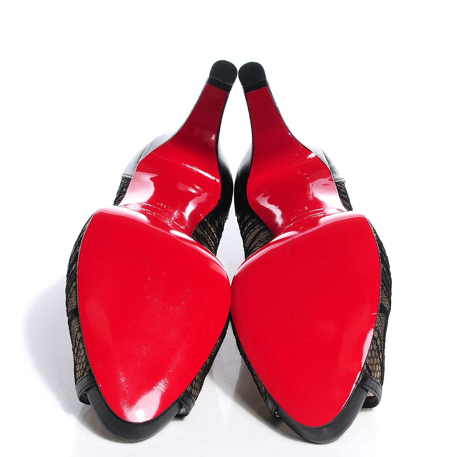 Christian Louboutin Lace Ambro 90 Platform Peep Toe Pumps 38 Black 5 of 7