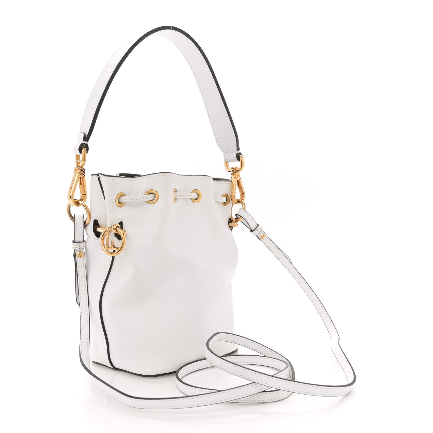 Fendi Vitello Cruise F is Fendi Mini Mon Tresor Bucket Bag Optical White 3 of 12