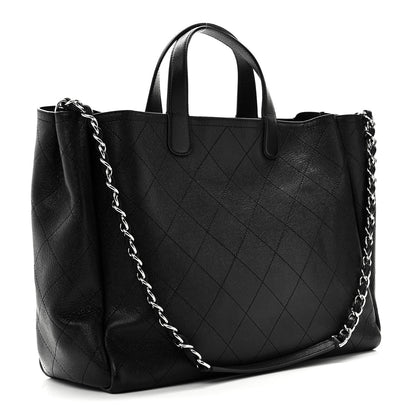 Chanel Caviar Stitched Large Lady Coco Shopping Tote Black 3 of 10