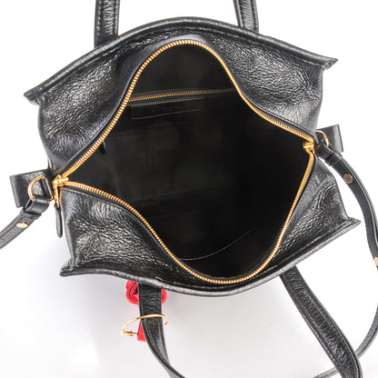 Balenciaga Agneau Small Bazar Shopper Tote Black Rouge Groseille 5 of 8