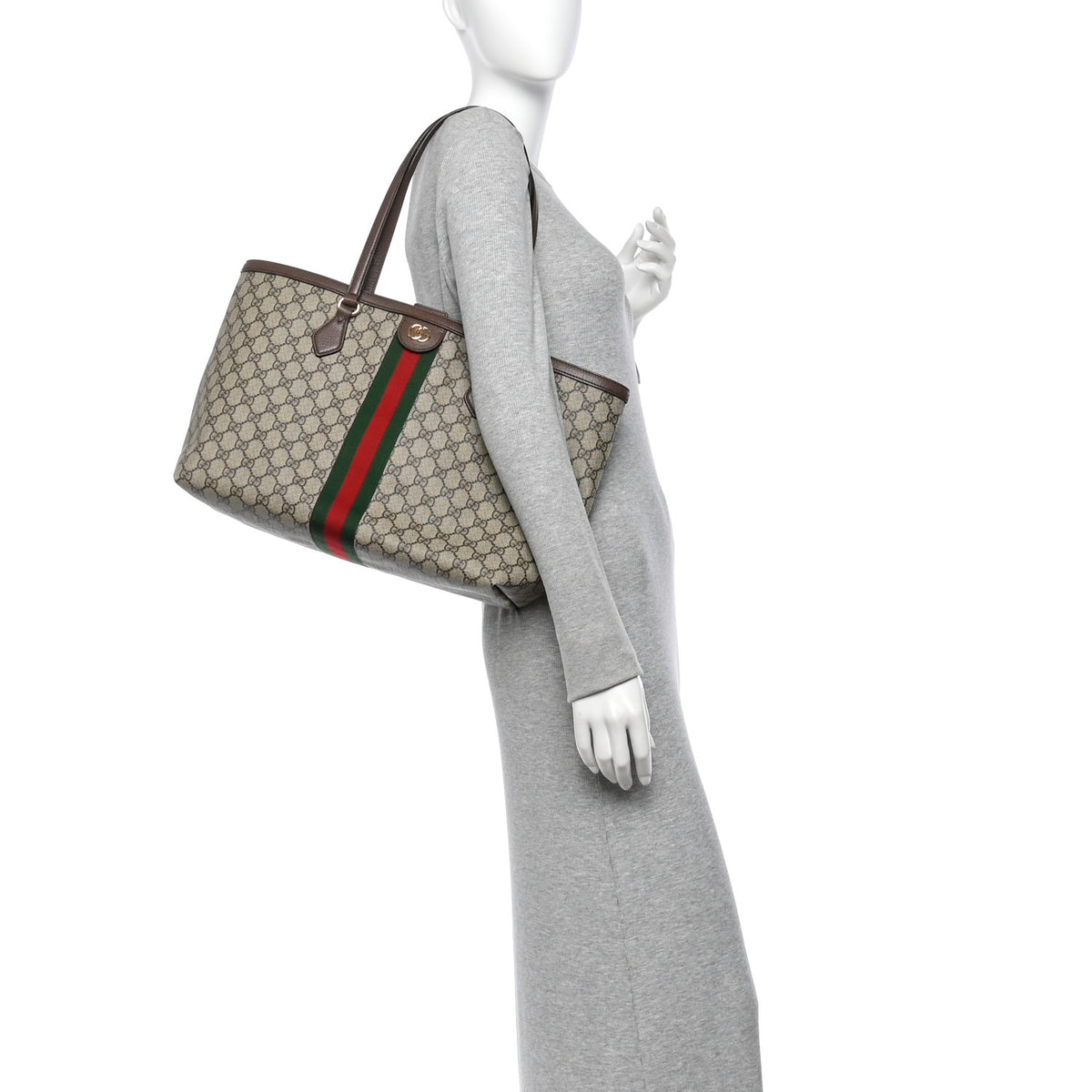 Gucci GG Supreme Monogram Medium Ophidia Shopping Tote Brown 2 of 11
