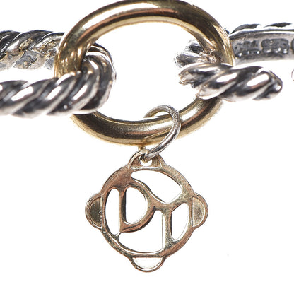 David Yurman Sterling Silver 18K Yellow Gold 10mm Medium Oval Link Necklace 5 of 5
