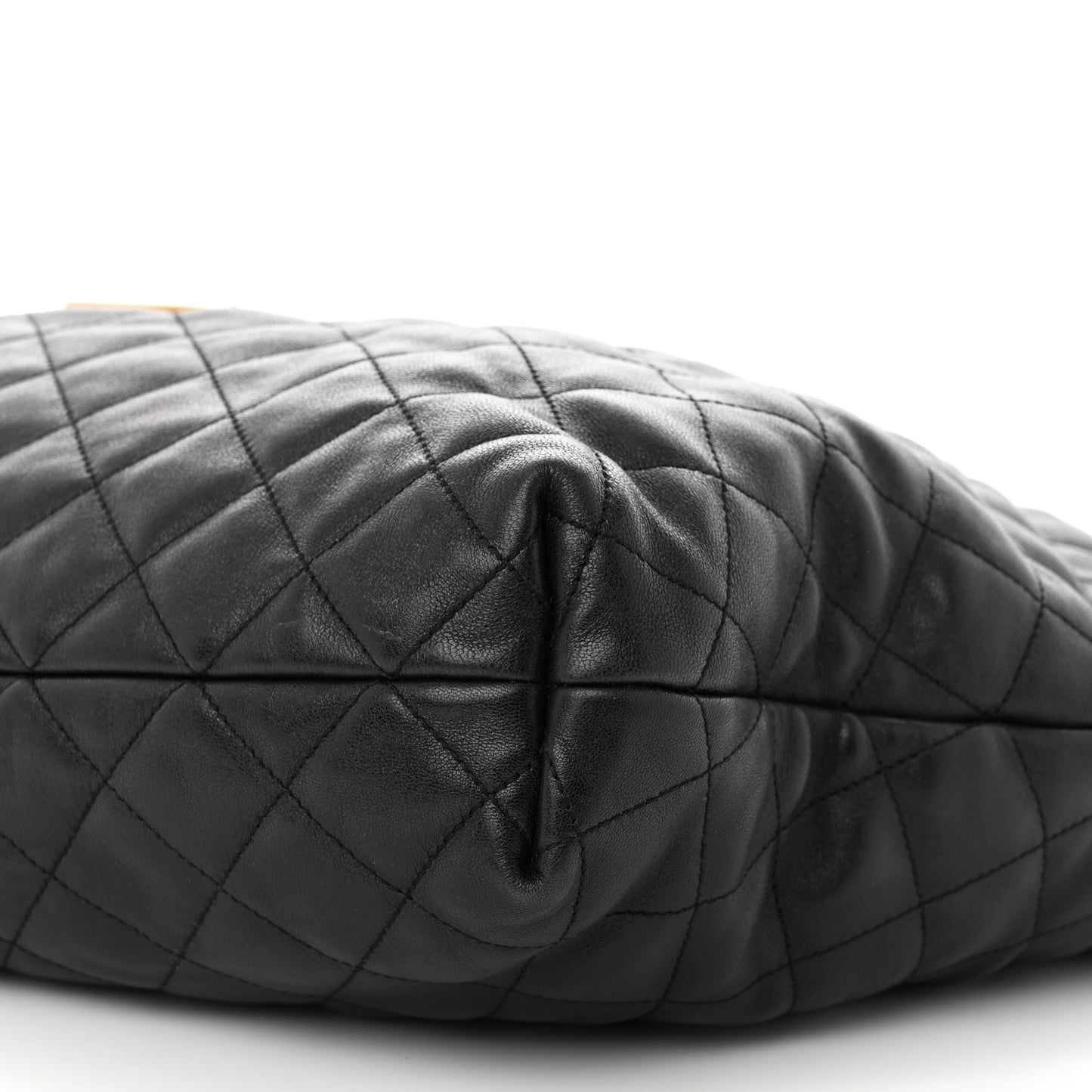 Lambskin Quilted Maxi Icare Shopping Tote Black