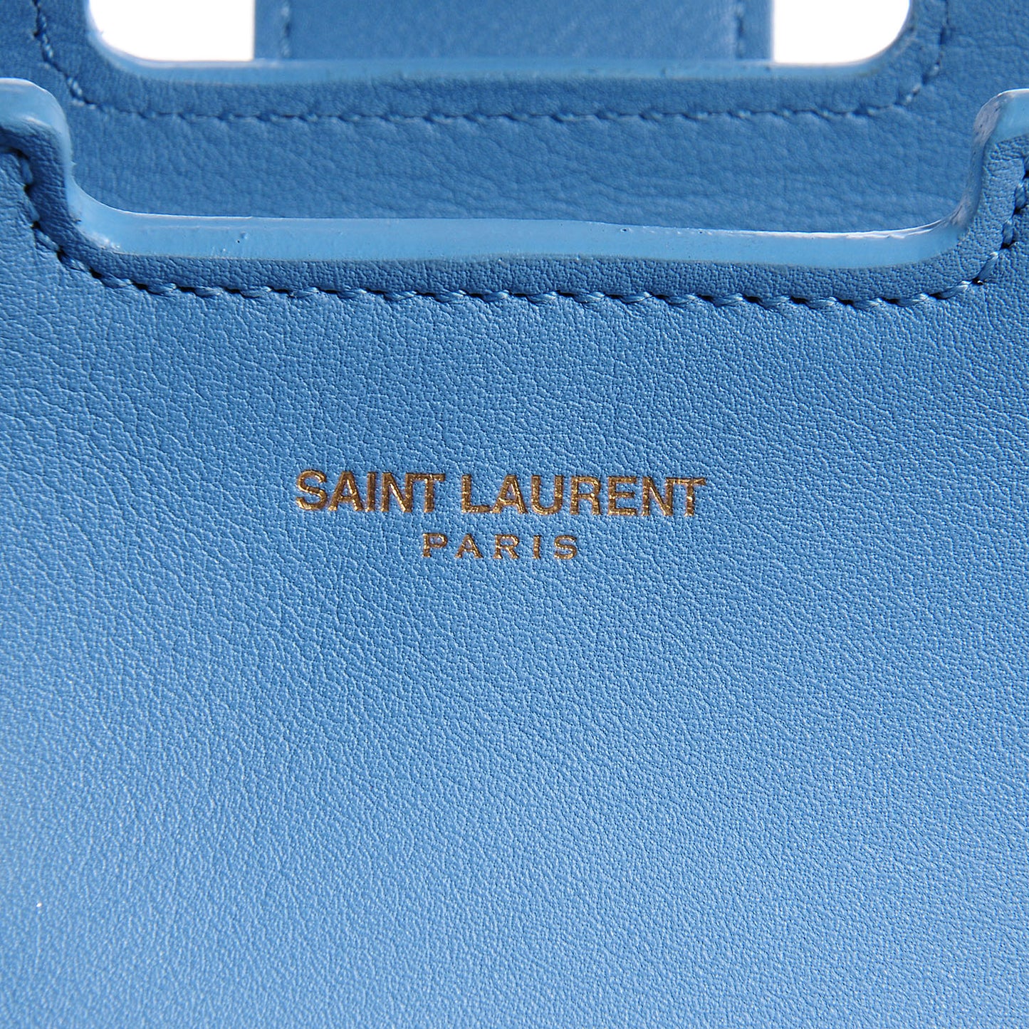 Calfskin Small Classic Y Cabas Blue Glacier