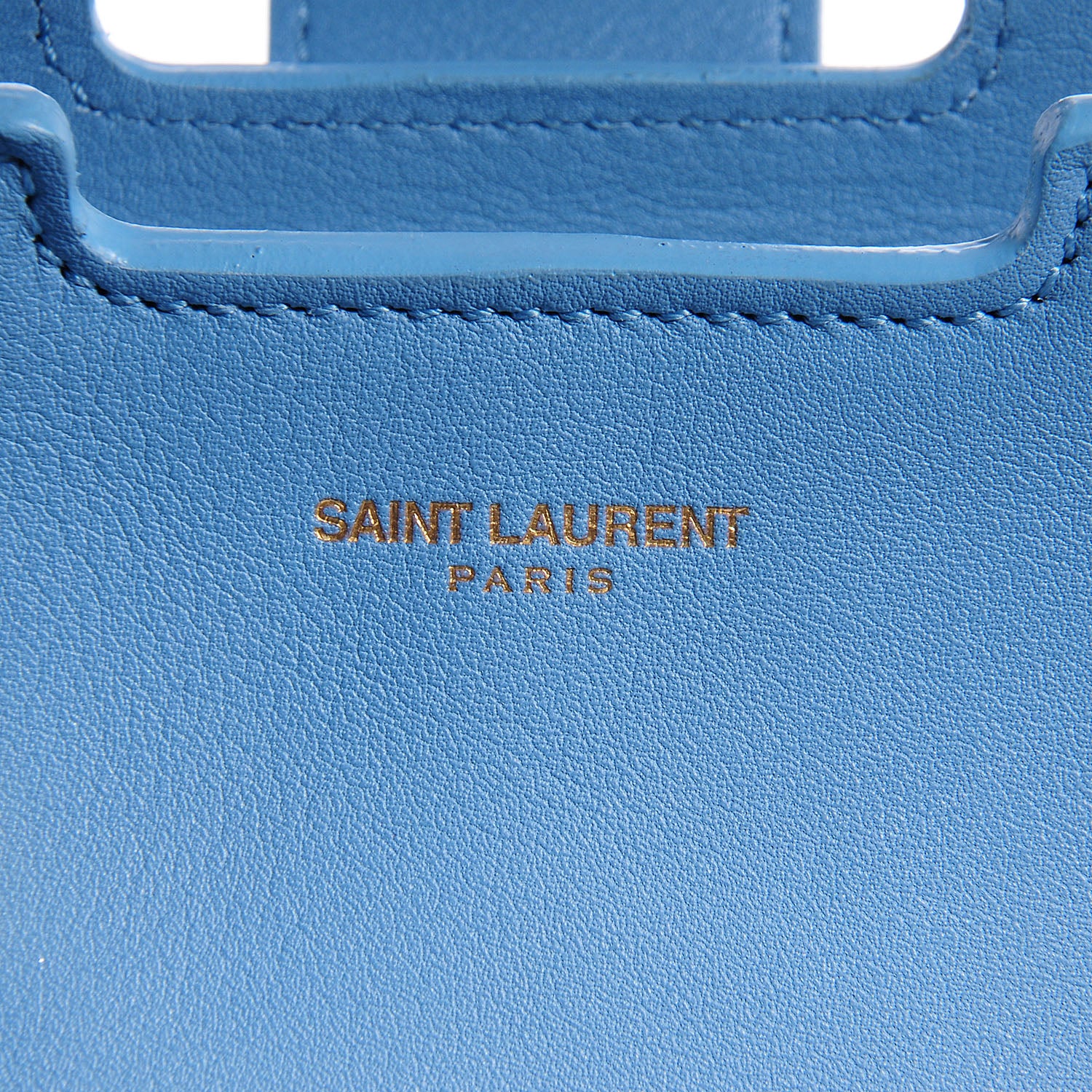 Saint Laurent Calfskin Small Classic Y Cabas Blue Glacier 10 of 10