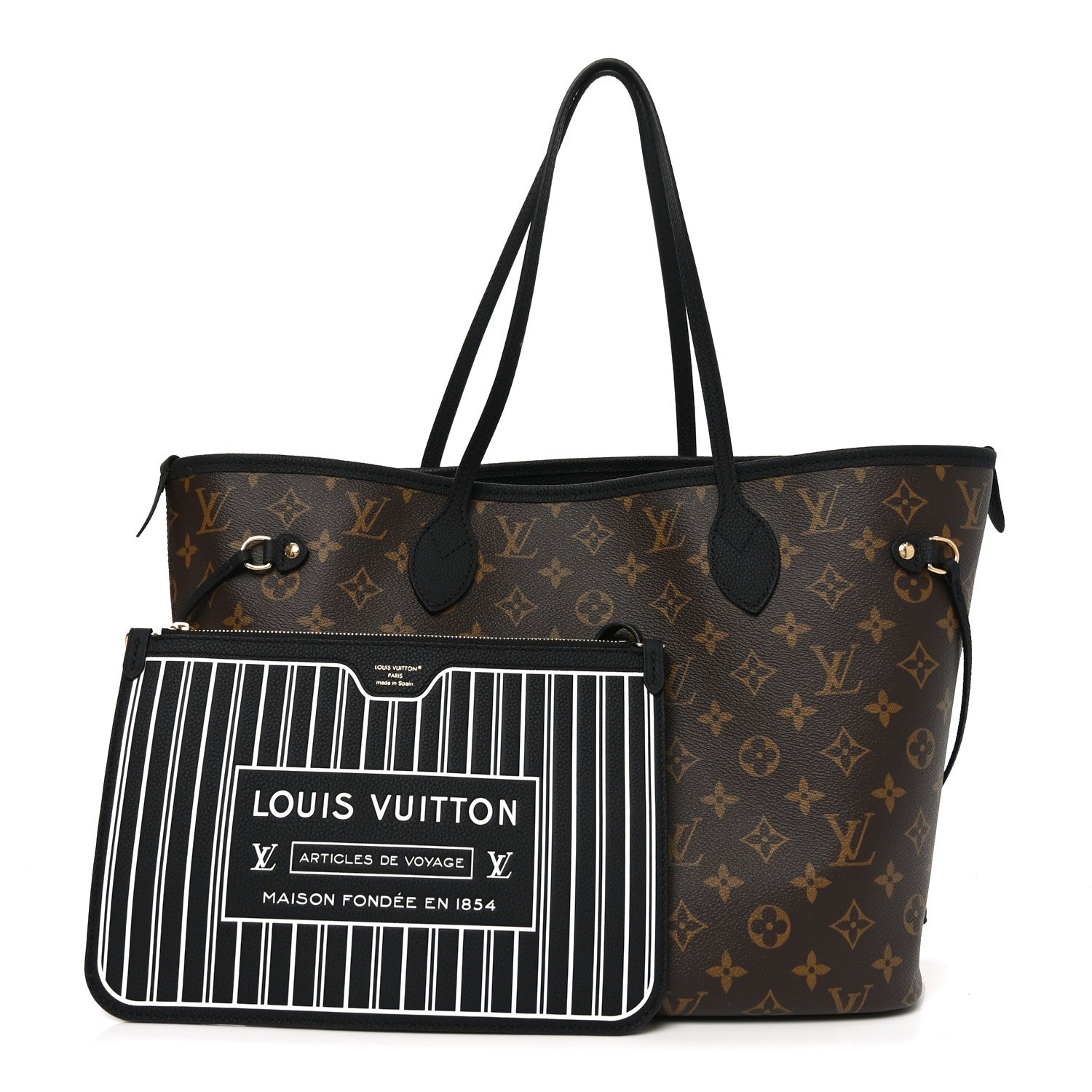 Louis Vuitton Monogram Calfskin Neo Neverfull Inside Out MM Black 3 of 17
