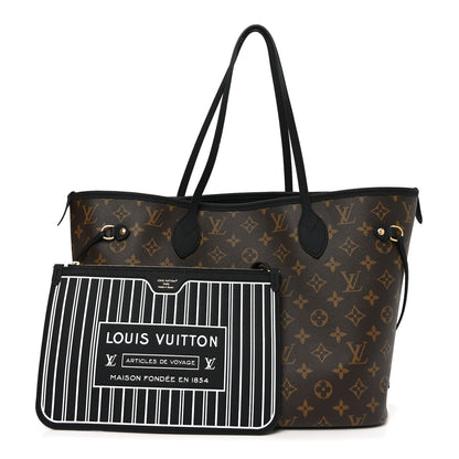 Louis Vuitton Monogram Calfskin Neo Neverfull Inside Out MM Black 3 of 17
