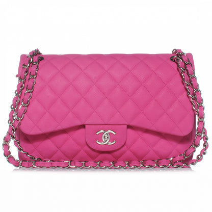Chanel Iridescent Caviar Jumbo Double Flap Hot Pink 1 of 8