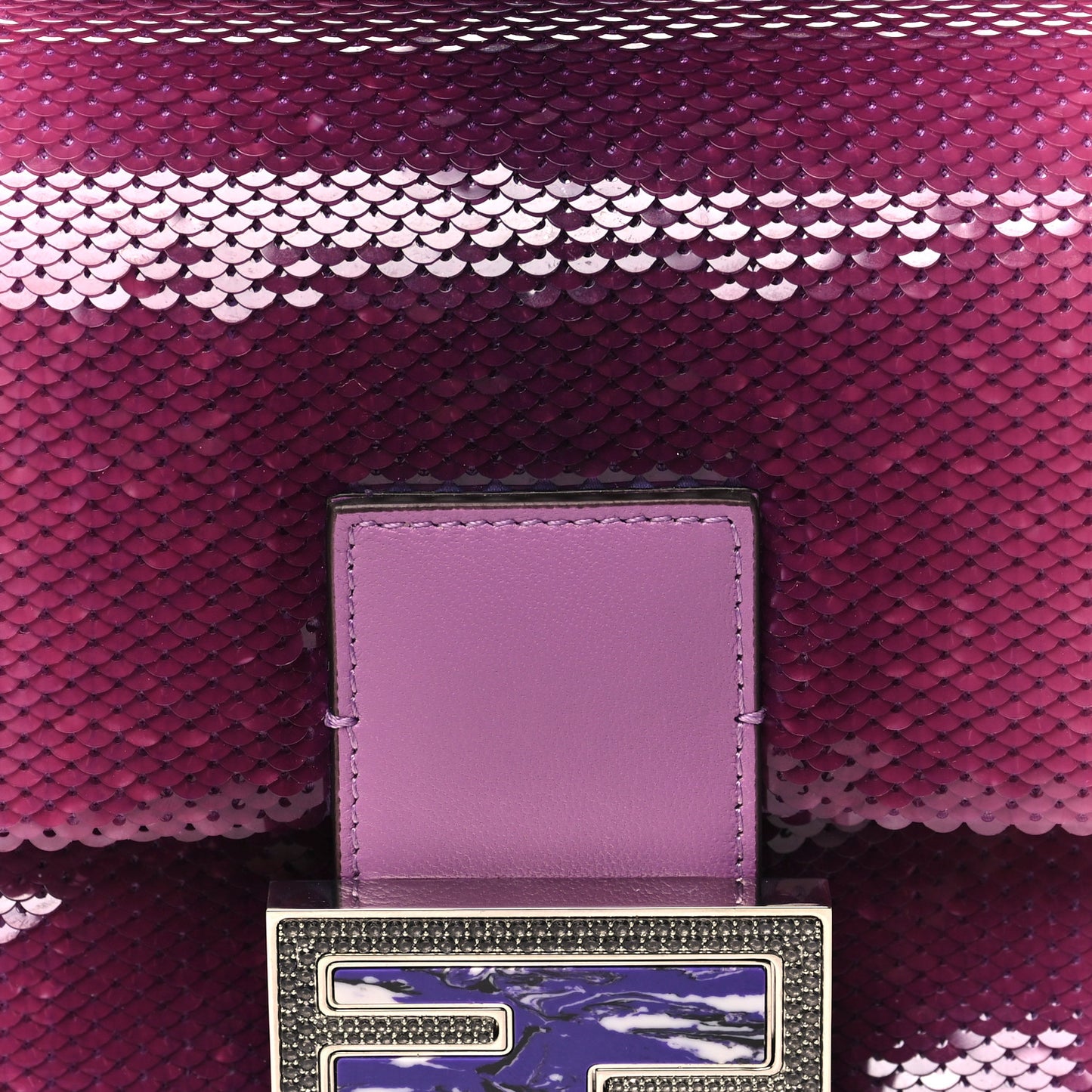 X SARAH JESSICA PARKER Sequin Paillettes Nappa Without Buckle Ricamo Baguette Viola