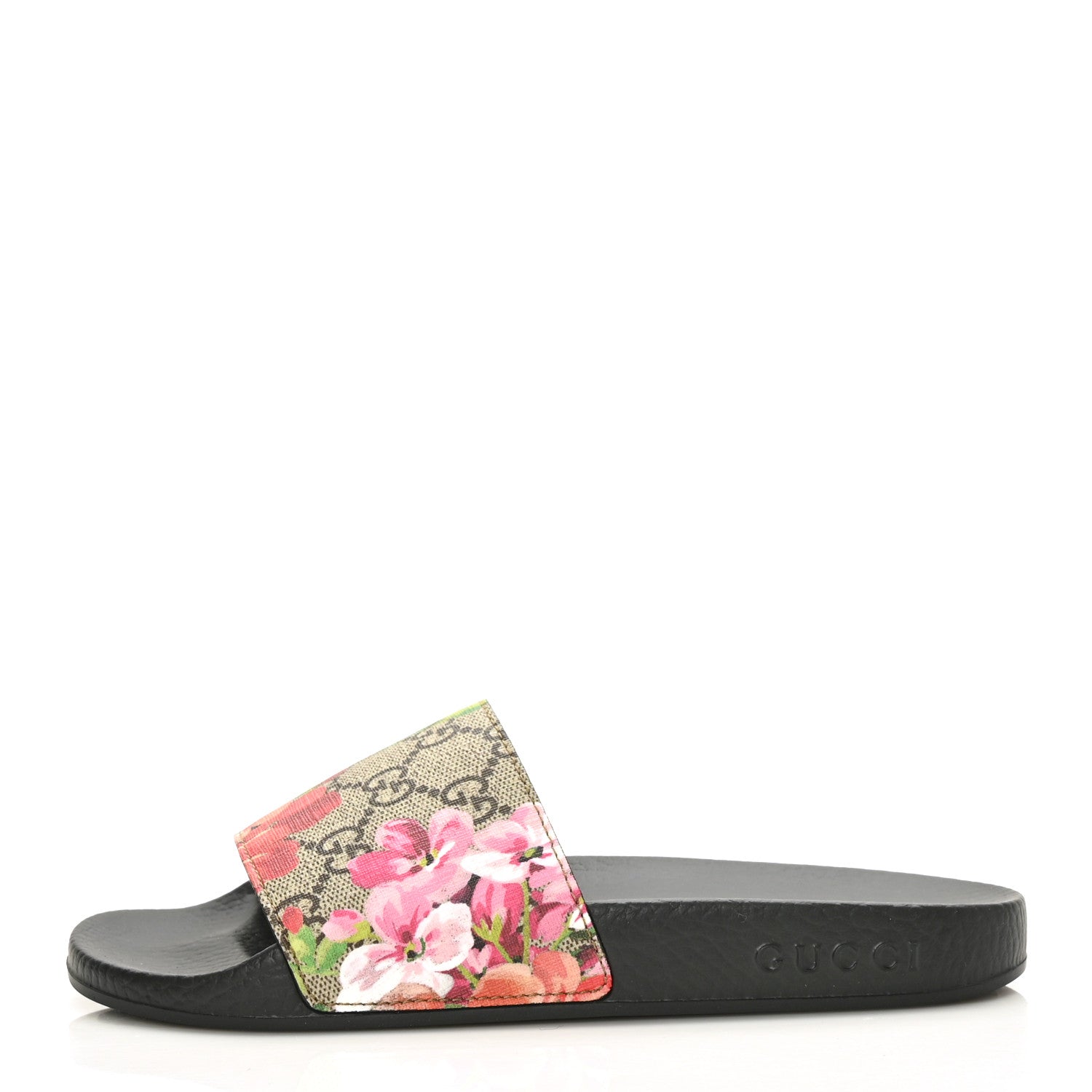 Gucci GG Supreme Monogram Blooms Slide Sandals 36 Beige Multicolor 1 of 7