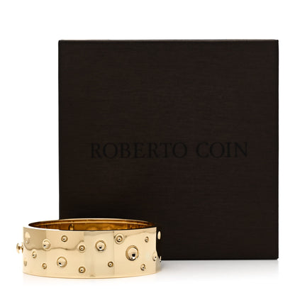 Roberto Coin 18K Yellow Gold Wide Pois Moi Luna Bangle Bracelet 4 of 4