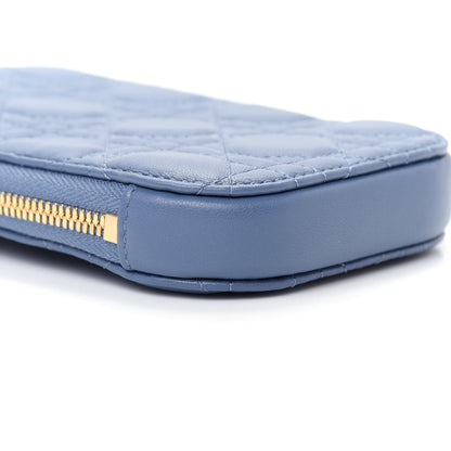 Christian Dior Lambskin Cannage Lady Dior Phone Holder Denim Blue 6 of 9