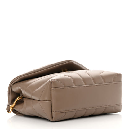 Saint Laurent Calfskin Y Quilted Monogram Toy Loulou Crossbody Bag Taupe 4 of 12