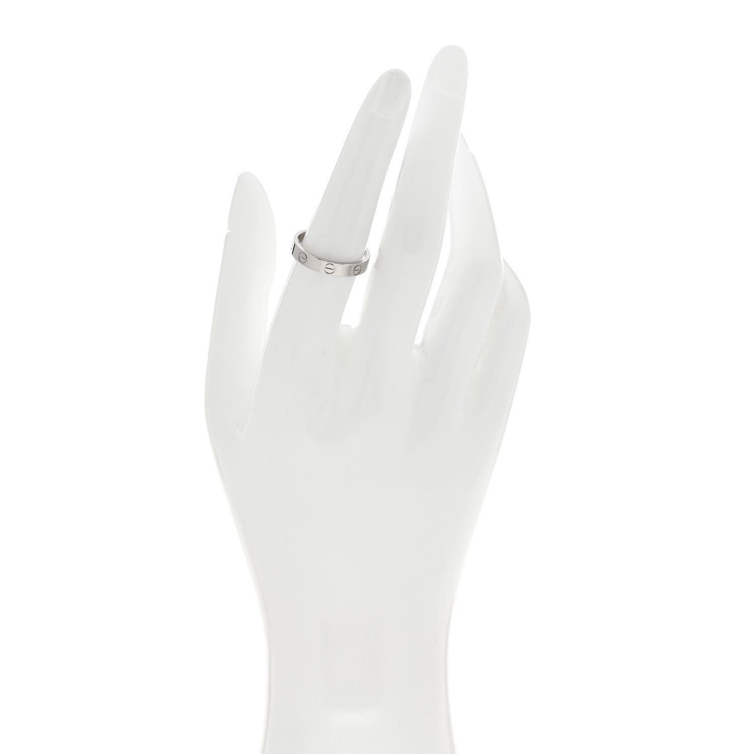 Cartier 18K White Gold 3.5mm LOVE Wedding Band Ring 55 7.25 2 of 5