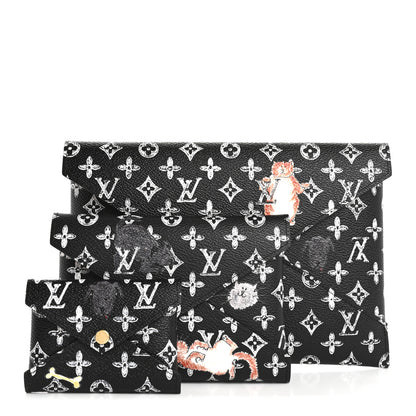 Louis Vuitton Catogram Kirigami Pochette Set Black 3 of 15