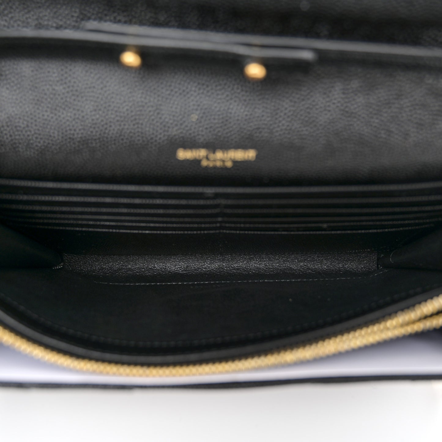 Grain De Poudre Matelasse Chevron Monogram Chain Wallet Black