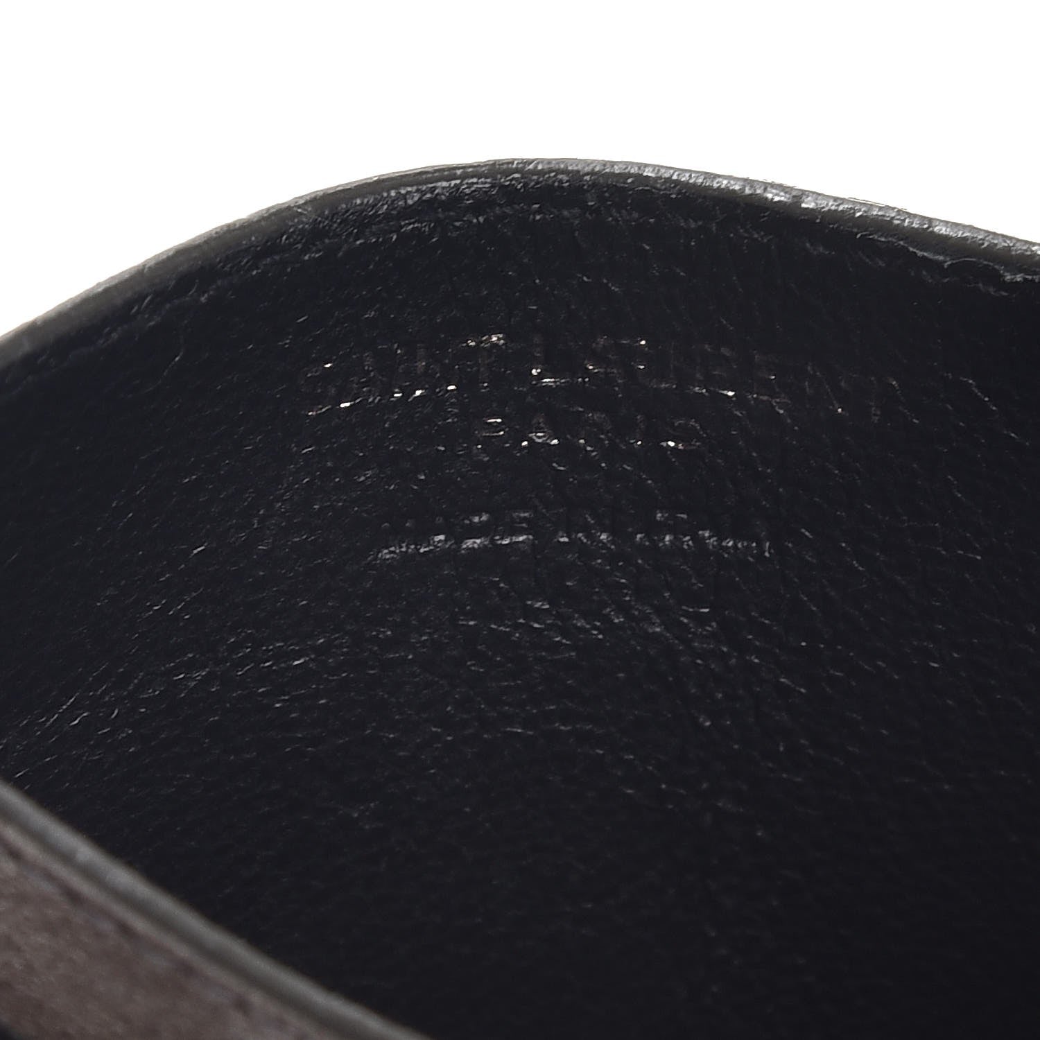 Saint Laurent Metallic Ribbed Calfskin Opium Monogram Credit Card Case Graphite 6 of 7
