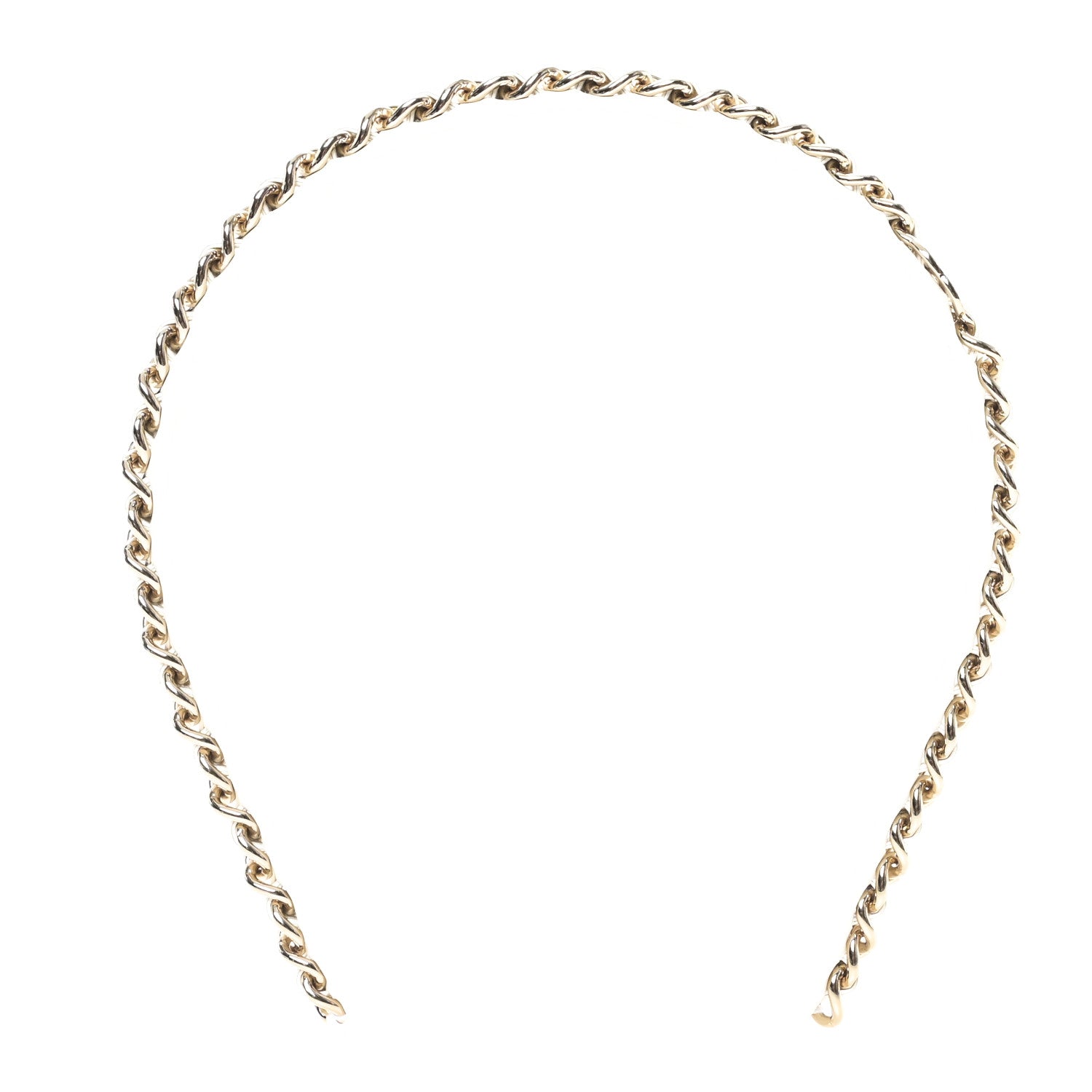 Chanel Metal Lambskin CC Chain Headband Gold White 1 of 5