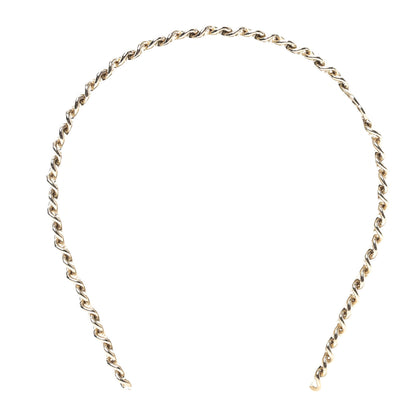 Chanel Metal Lambskin CC Chain Headband Gold White 1 of 5