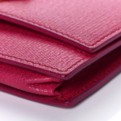 Saint Laurent Textured Calfskin Y Card Holder Fuchsia 10 of 10