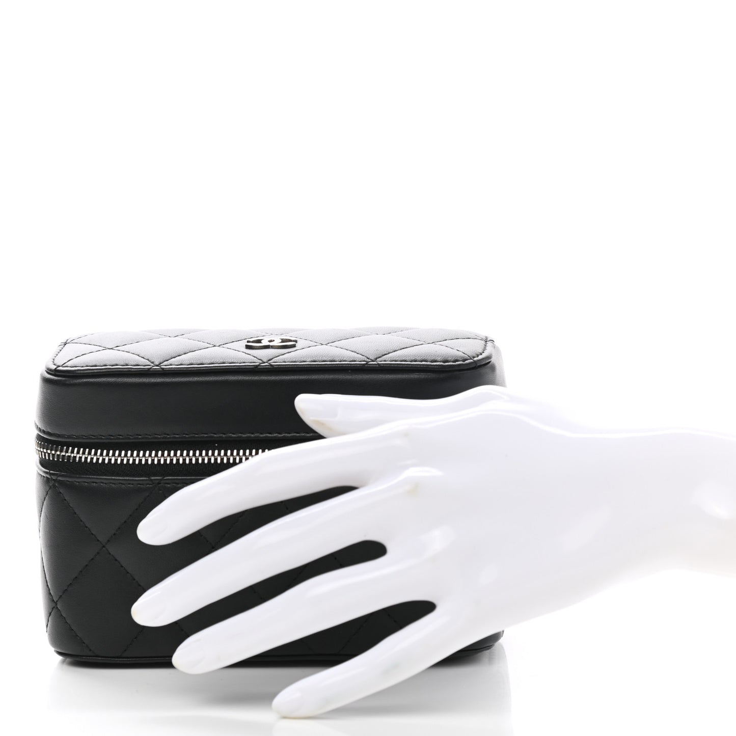 Lambskin Quilted Watch Case Black