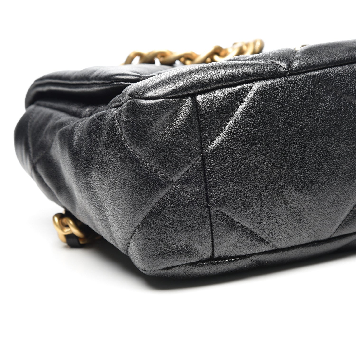 Chanel Goatskin Quilted Medium 19 Flap Black 5 of 11
