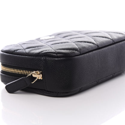 Chanel Caviar Quilted Small Curvy Pouch Cosmetic Case Black 6 of 9