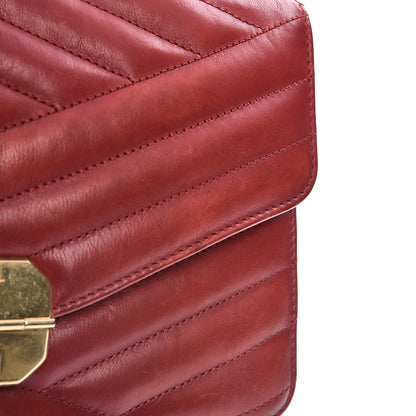 Chanel Calfskin Chevron Quilted Gabrielle Flap Red 8 of 10