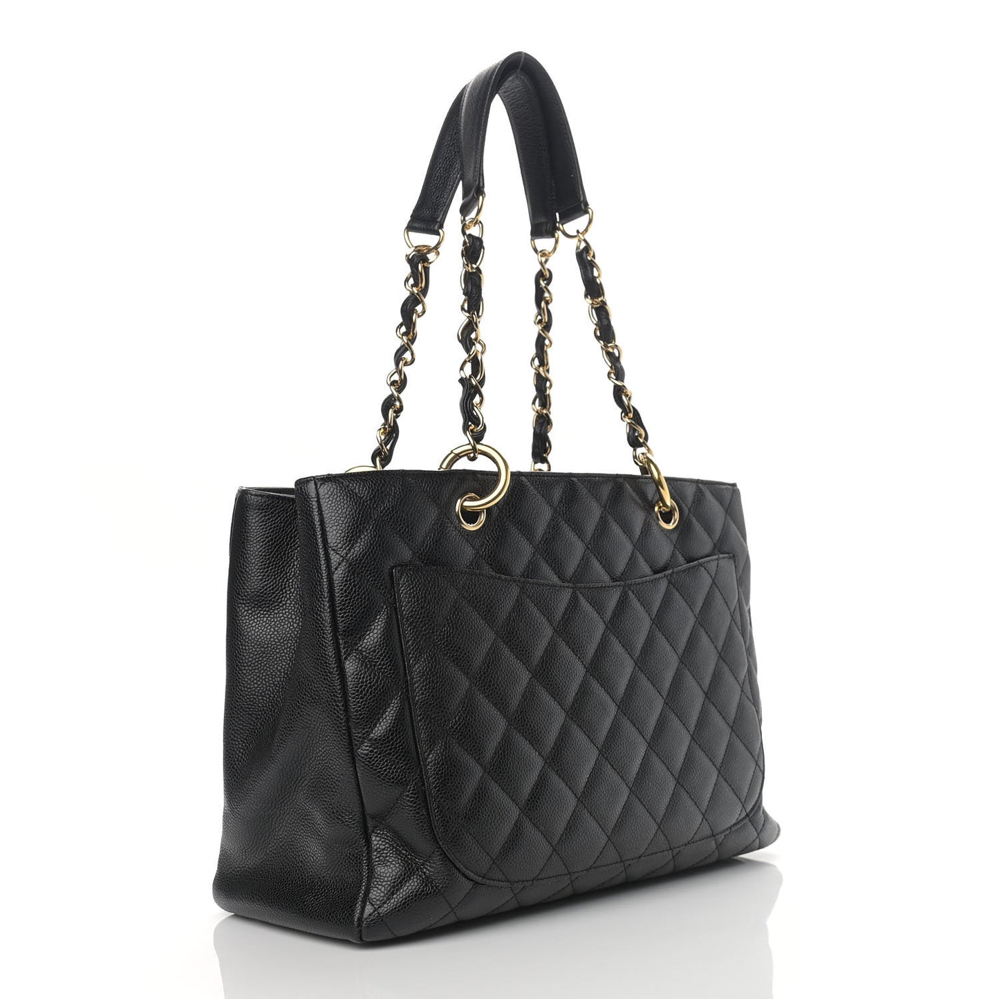 Caviar Quilted Grand Shopping Tote GST Black