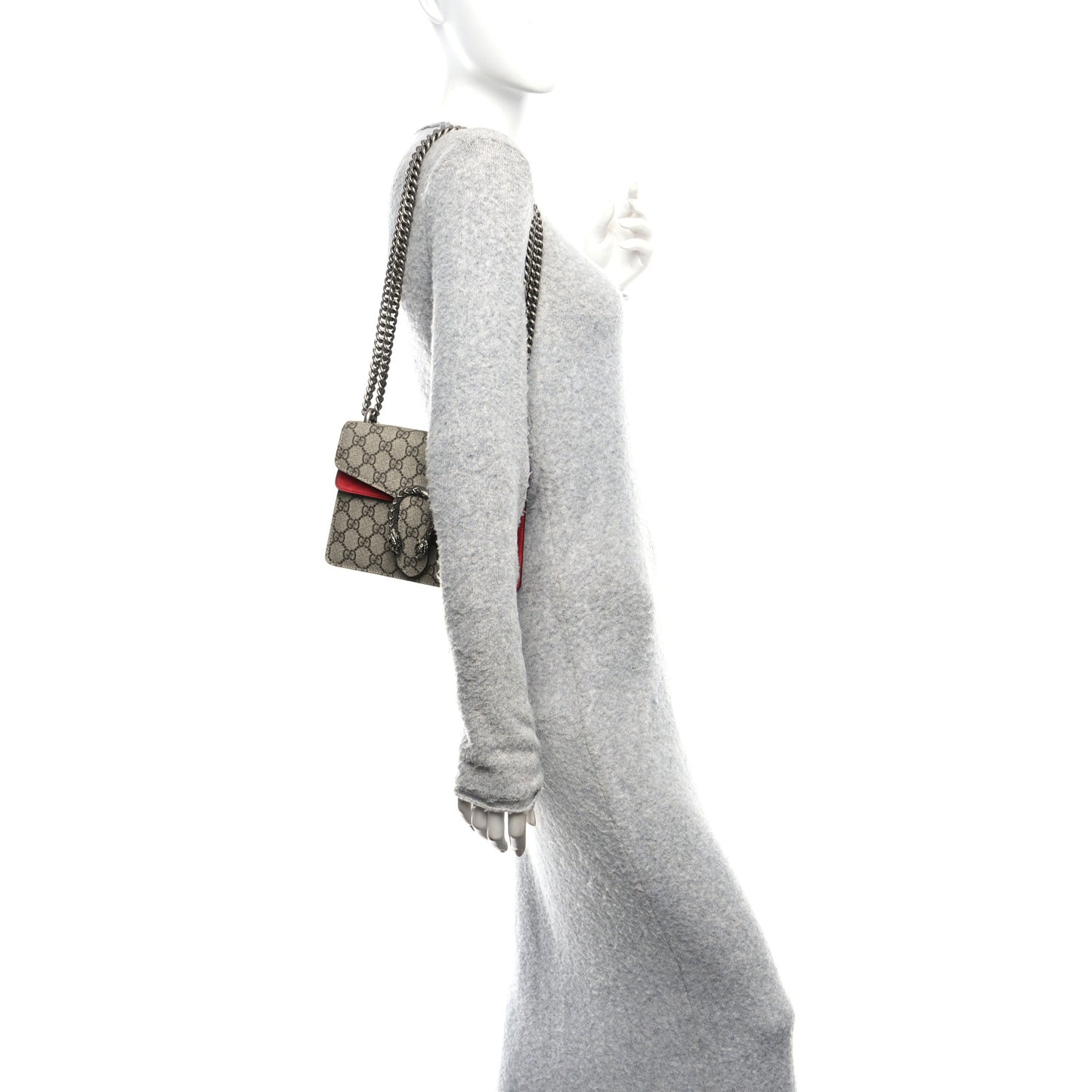 GG Supreme Monogram Mini Dionysus Shoulder Bag Hibiscus Red