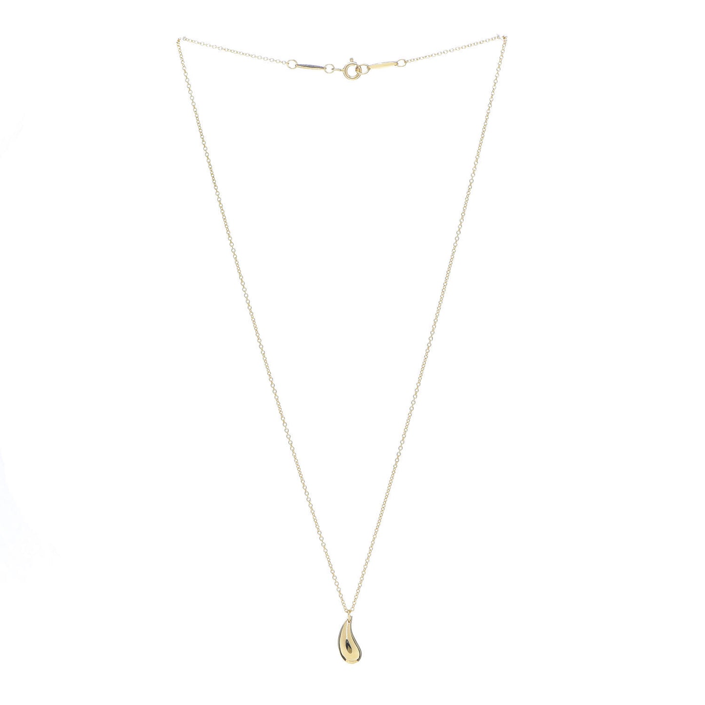 18K Yellow Gold 12mm Elsa Peretti Teardrop Pendant Necklace
