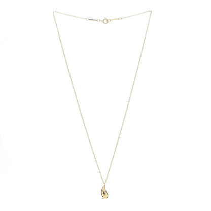 Tiffany 18K Yellow Gold 12mm Elsa Peretti Teardrop Pendant Necklace 1 of 7
